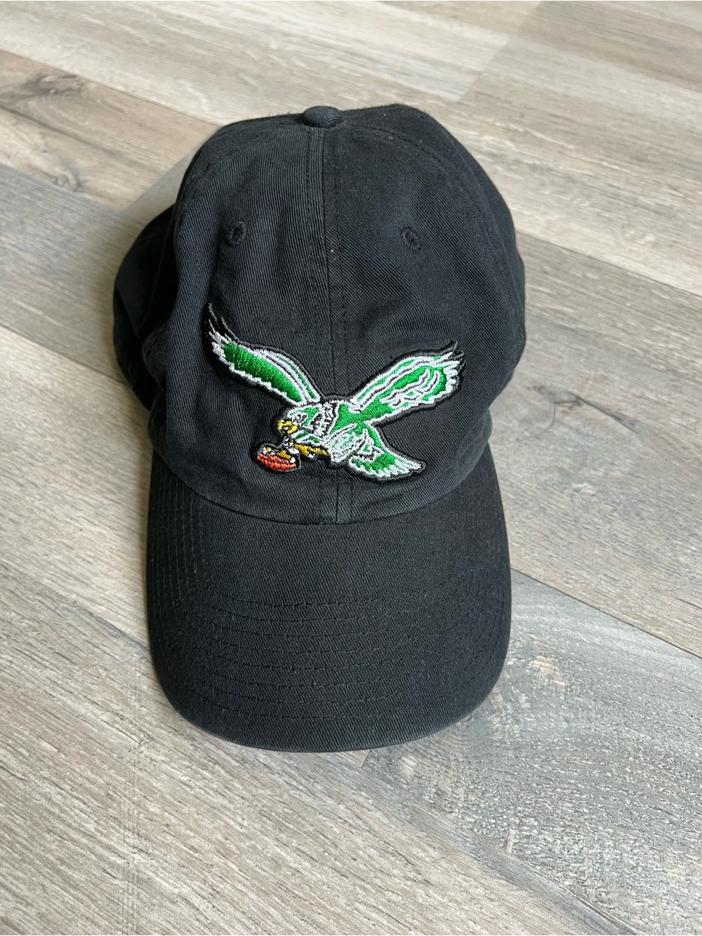 Philadelphia Eagles Black OTS Adjustable Dad Hat Throwback Logo